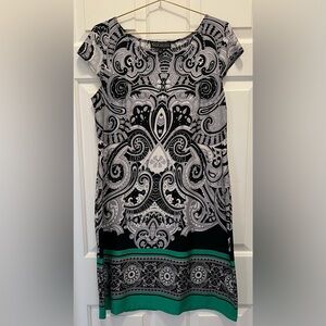 Karin Stevens Monochrome Paisley Dress | Size Large